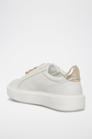 Sneakers em couro Carrie - Branco e dourado