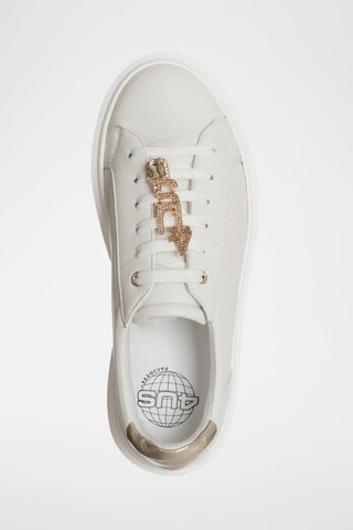 Sneakers em couro Carrie - Branco e dourado