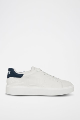 Sneakers em couro Dean - Branco e azul-marinho