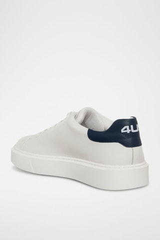 Sneakers em couro Dean - Branco e azul-marinho