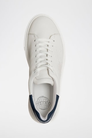 Sneakers em couro Dean - Branco e azul-marinho