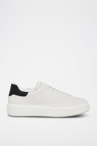 Sneakers em couro Dean - Branco e preto