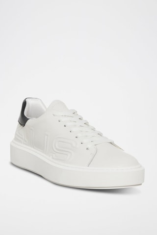 Sneakers em couro Dean - Branco e preto