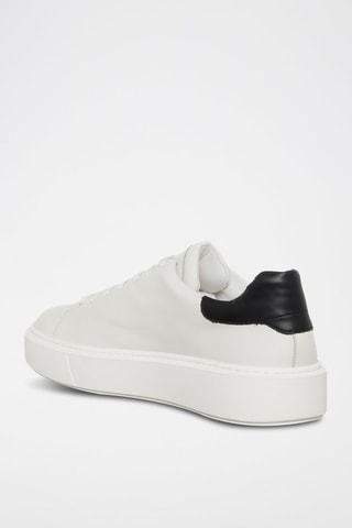 Sneakers em couro Dean - Branco e preto