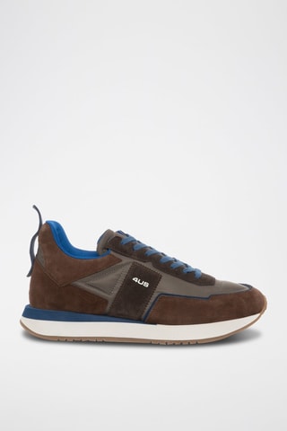Sneakers em couro Castanho