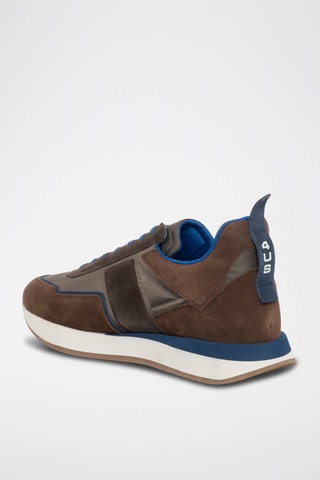 Sneakers em couro Castanho