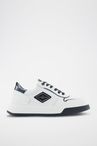 Sapatilhas com plataforma de couro Harrow - Branco