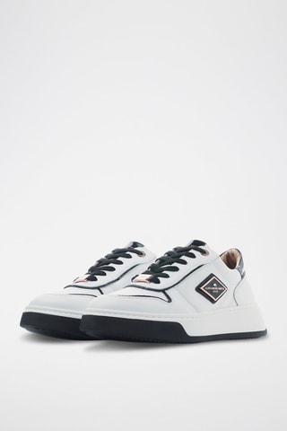 Sapatilhas com plataforma de couro Harrow - Branco