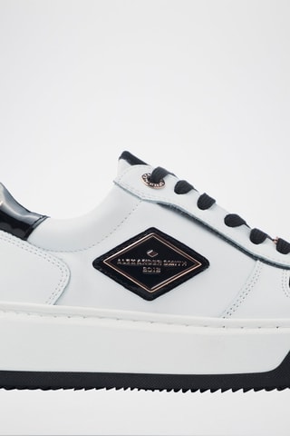 Sapatilhas com plataforma de couro Harrow - Branco
