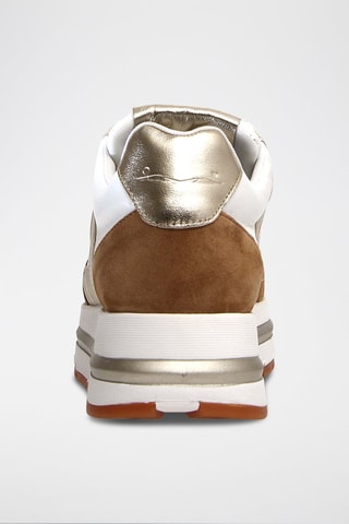 Sneakers de couro Maran Castanho-claro e branco