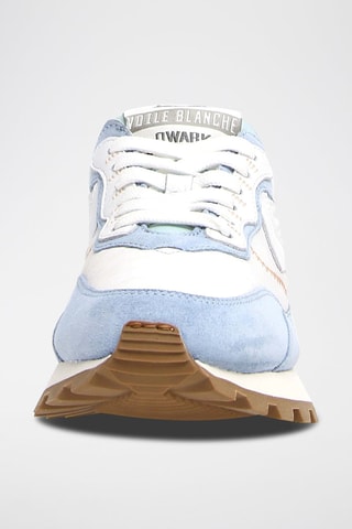 Sneakers com plataforma de nobuck Qwark - Azul