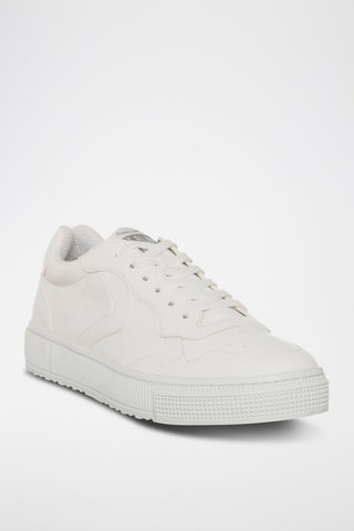 Sapatilhas com plataforma de couro Hybro - Branco