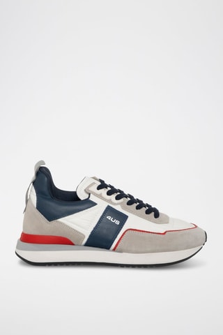 Sapatilhas em nobuck - Cinzento e azul-marinho