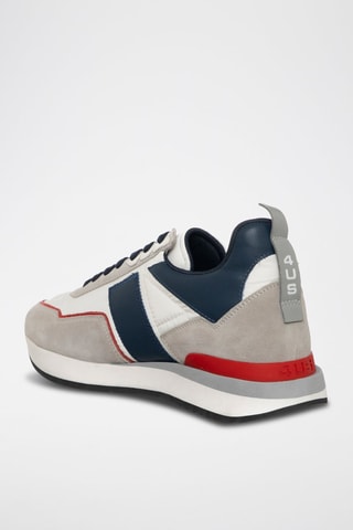 Sapatilhas em nobuck - Cinzento e azul-marinho