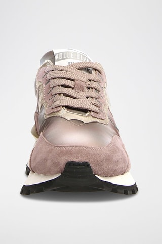 Sneakers com plataforma de couro Qwark - Rosa-velho