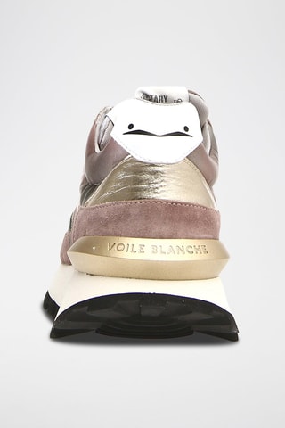 Sneakers com plataforma de couro Qwark - Rosa-velho