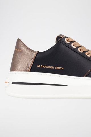 Sapatilhas com plataforma em couro Lancaster - Preto
