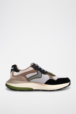 Sapatilhas em nobuck Shine - Preto e cinzento