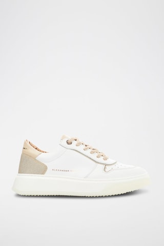 Sapatilhas com plataforma de couro Harrow - Branco