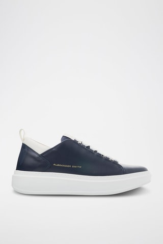 Sapatilhas com plataforma de couro Eco Wembley - Azul
