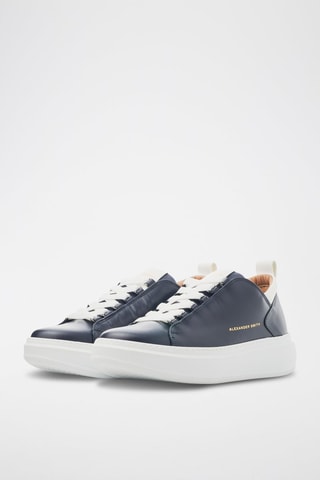 Sapatilhas com plataforma de couro Eco Wembley - Azul