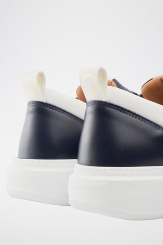 Sapatilhas com plataforma de couro Eco Wembley - Azul