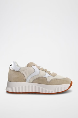Sapatilhas com plataforma em nobuck Lana - Branco