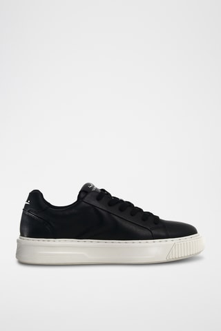 Sapatilhas com plataforma em couro Forx - Preto
