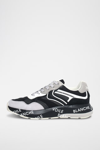 Sapatilhas em couro Shine - Cinzento e preto