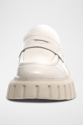 Mocassins com plataforma em couro de vitelo envernizado Grenelle - Cinzento