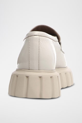 Mocassins com plataforma em couro de vitelo envernizado Grenelle - Cinzento