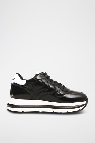 Sapatilhas com plataforma em nobuck Maran - Preto