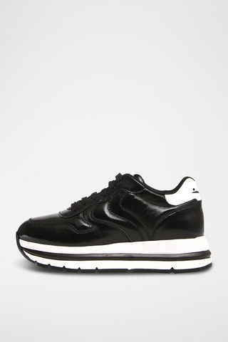 Sapatilhas com plataforma em nobuck Maran - Preto