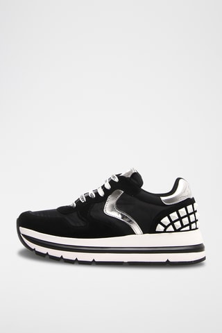 Sapatilhas com plataforma em nobuck Maran - Preto