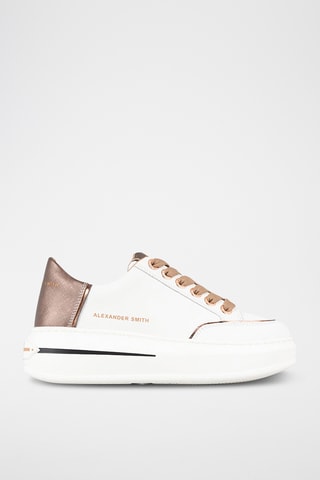 Sapatilhas com plataforma em couro Lancaster - Branco