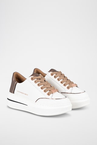 Sapatilhas com plataforma em couro Lancaster - Branco