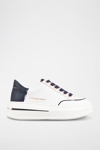 Sapatilhas com plataforma em couro Lancaster - Branco