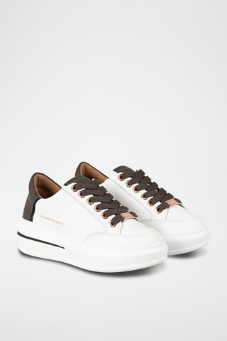 Sapatilhas com plataforma em couro Lancaster- Branco
