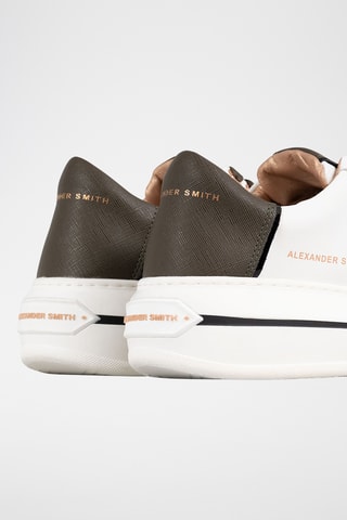 Sapatilhas com plataforma em couro Lancaster- Branco