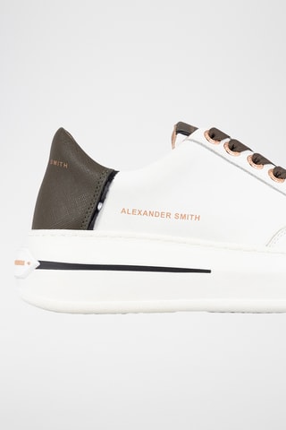 Sapatilhas com plataforma em couro Lancaster- Branco