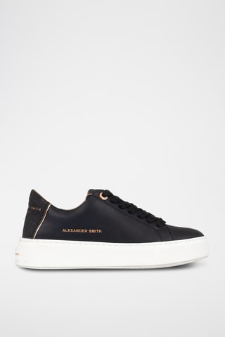 Sapatilhas em couro London - Preto
