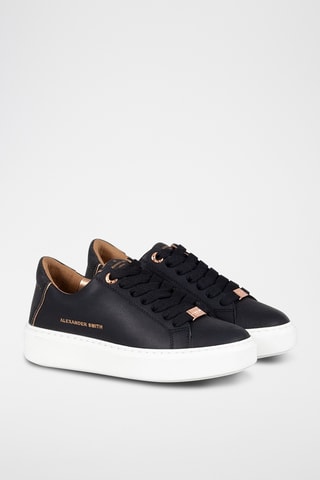 Sapatilhas em couro London - Preto