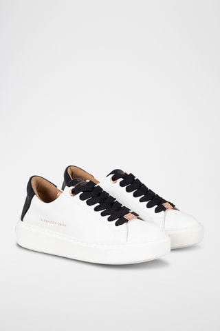 Sapatilhas em couro London-albaldw - Branco e preto