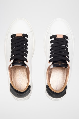 Sapatilhas em couro London-albaldw - Branco e preto