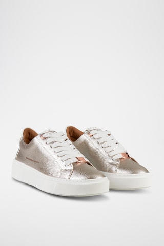 Sapatilhas em couro de touro London-albaldw - Dourado