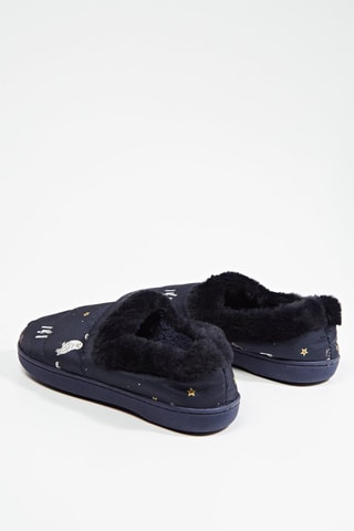 Pantoufles fourrées - Bleu marine