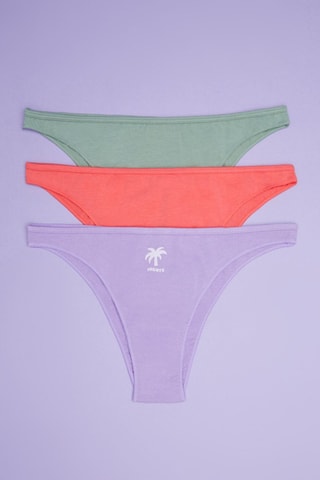 3 tangas - Vert, corail et violet