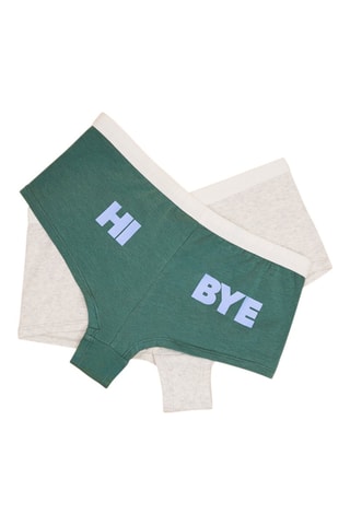 2 shortys - Gris clair chiné et vert foncé