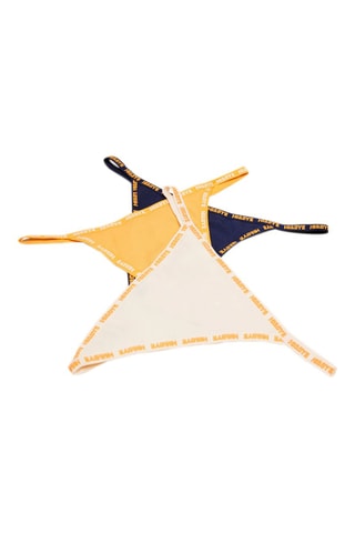 3 strings - Ecru, bleu marine et jaune