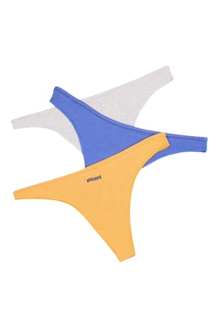 3 strings - Bleu cobalt, gris clair chiné et jaune